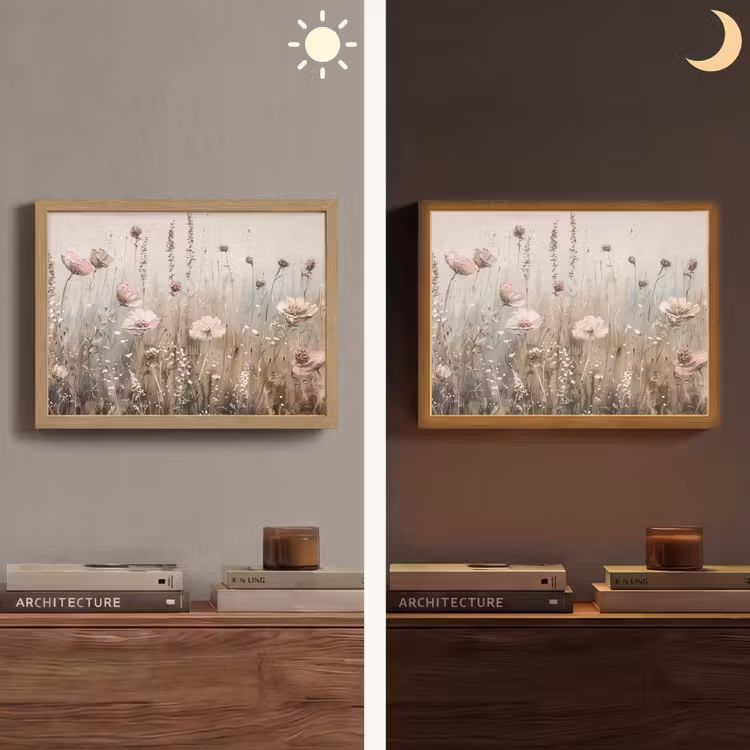 Lightbox - Wandlamp - Bloemen - Roze - Modern - Beige — 6