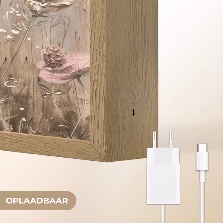 Lightbox - Wandlamp - Bloemen - Roze - Modern - Beige — 7