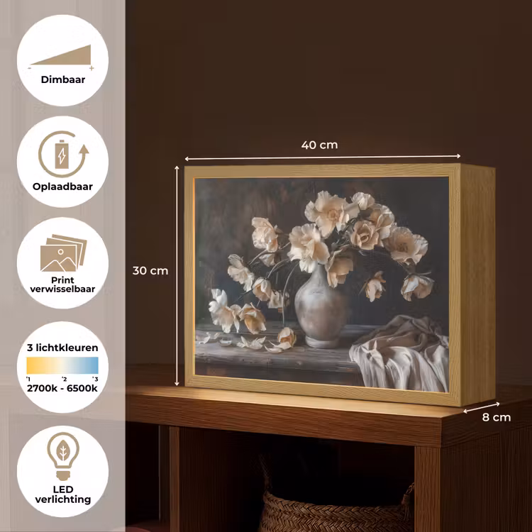 Lightbox - Wandlamp - Bloemen - Vaas - Kunst - Stilleven — 10