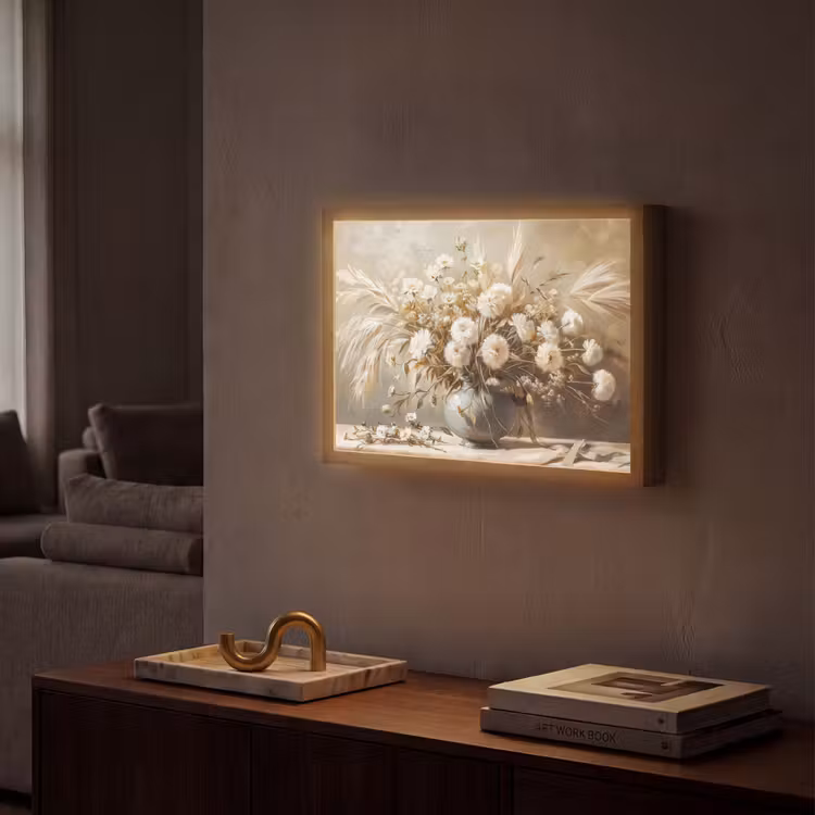 Lightbox - Wandlamp - Bloemen - Vaas - Stilleven - Beige — 2