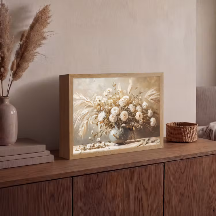 Lightbox - Wandlamp - Bloemen - Vaas - Stilleven - Beige — 4