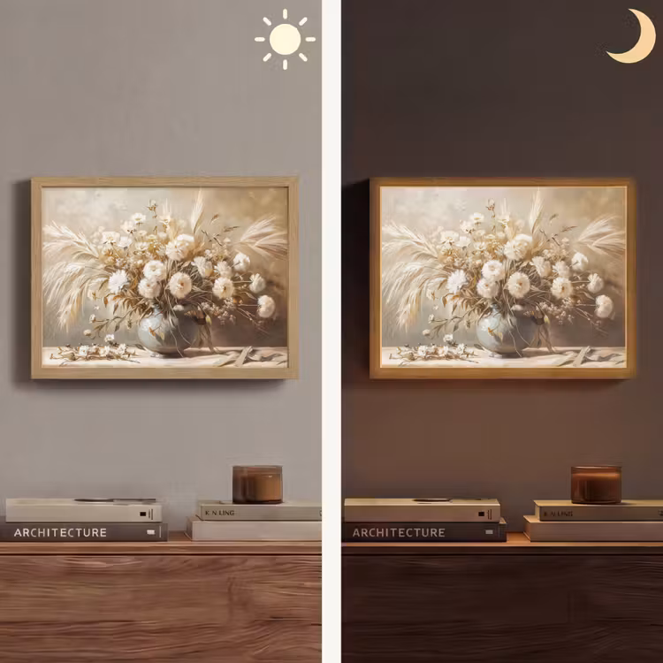 Lightbox - Wandlamp - Bloemen - Vaas - Stilleven - Beige — 6