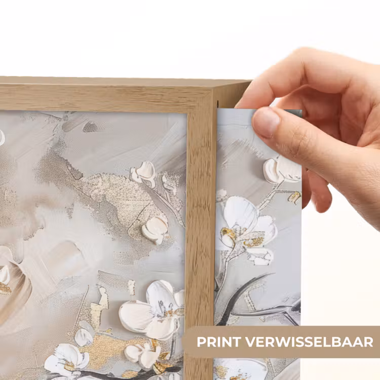 Lightbox - Wandlamp - Bloemen - Wit - Goud - Beige - Luxe — 5