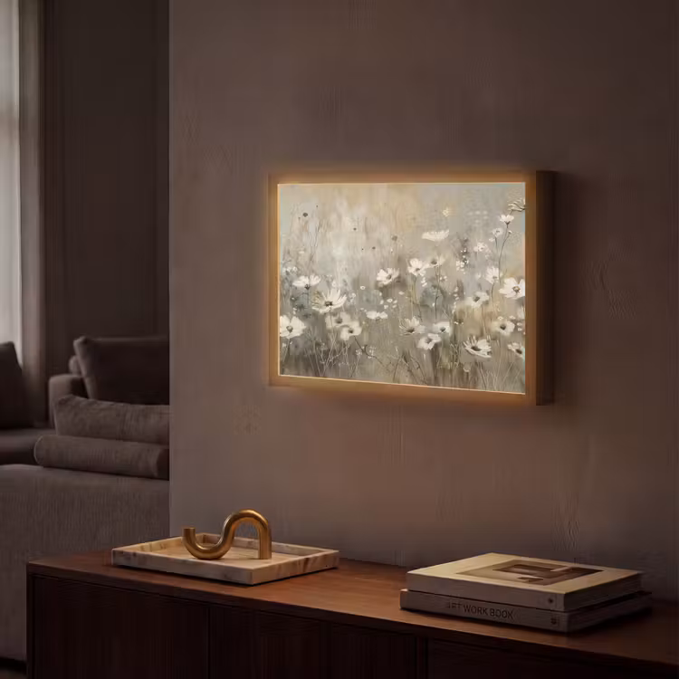 Lightbox - Wandlamp - Bloemen - Wit - Natuur - Grijs - Modern — 2