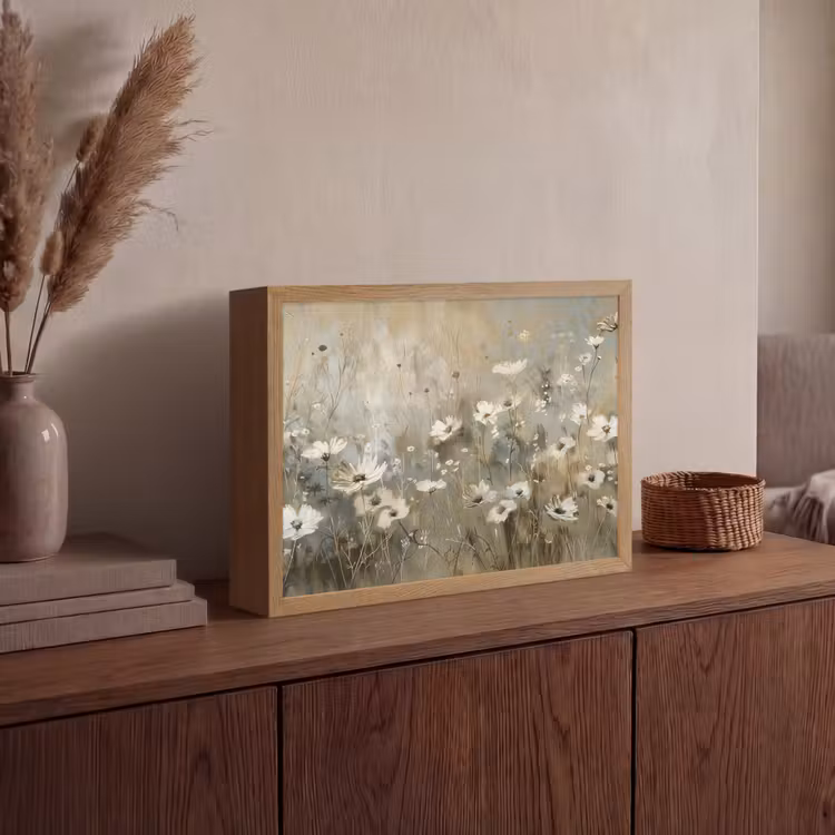 Lightbox - Wandlamp - Bloemen - Wit - Natuur - Grijs - Modern — 4