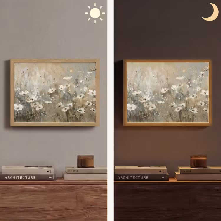 Lightbox - Wandlamp - Bloemen - Wit - Natuur - Grijs - Modern — 6