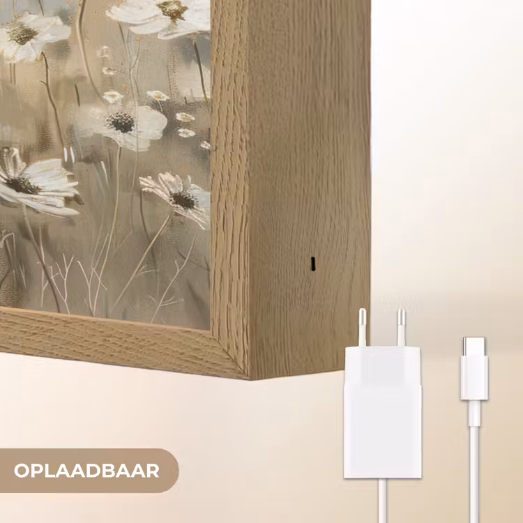 Lightbox - Wandlamp - Bloemen - Wit - Natuur - Grijs - Modern — 7