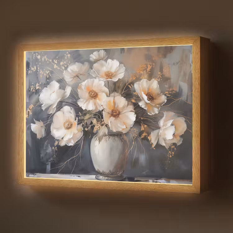 Lightbox - Wandlamp - Bloemen - Wit - Vaas - Modern — 1