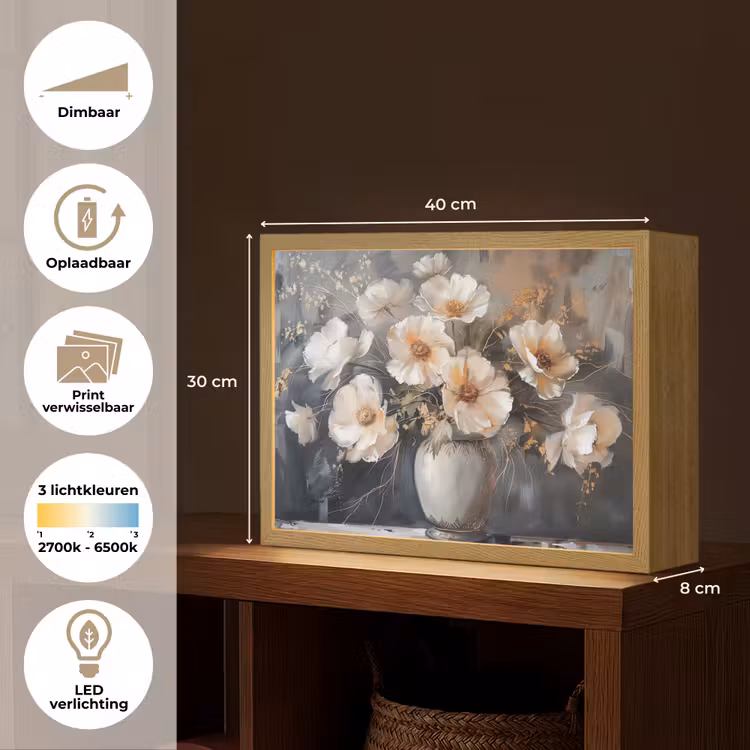 Lightbox - Wandlamp - Bloemen - Wit - Vaas - Modern — 10