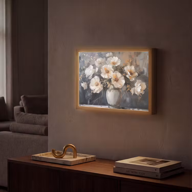 Lightbox - Wandlamp - Bloemen - Wit - Vaas - Modern — 2