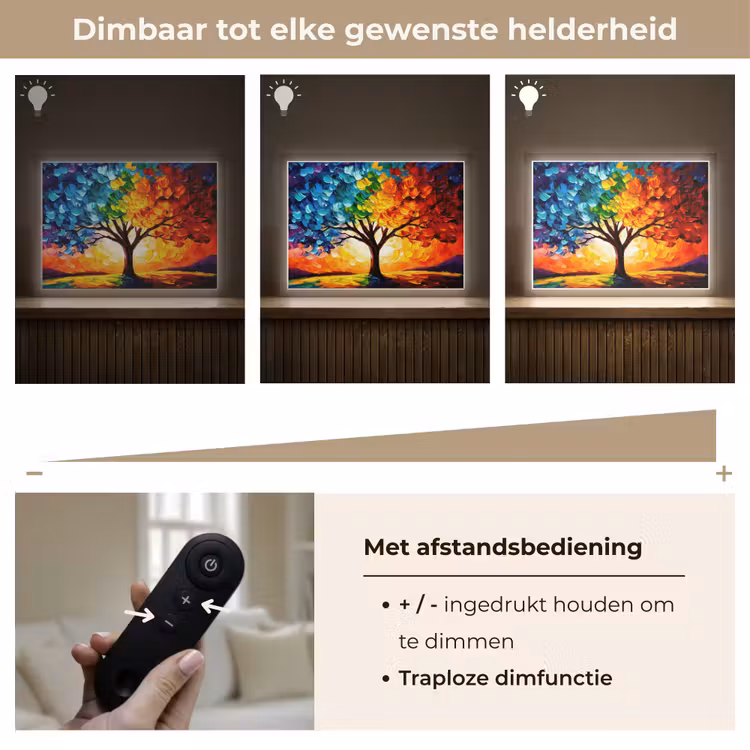 Lightbox - Wandlamp - Boom - Kunst - Natuur - Zonsondergang — 9