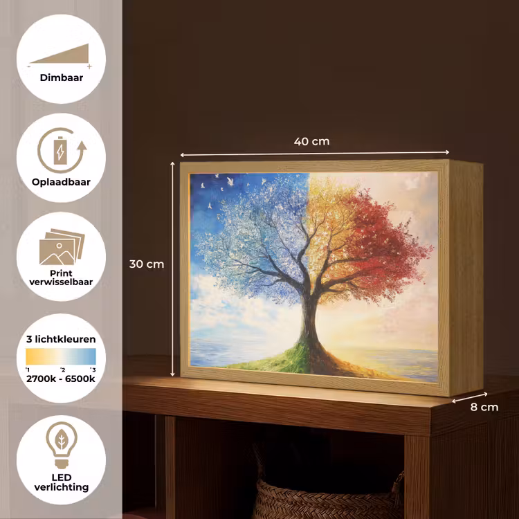 Lightbox - Wandlamp - Boom - Kunst - Seizoenen - Herfst — 10