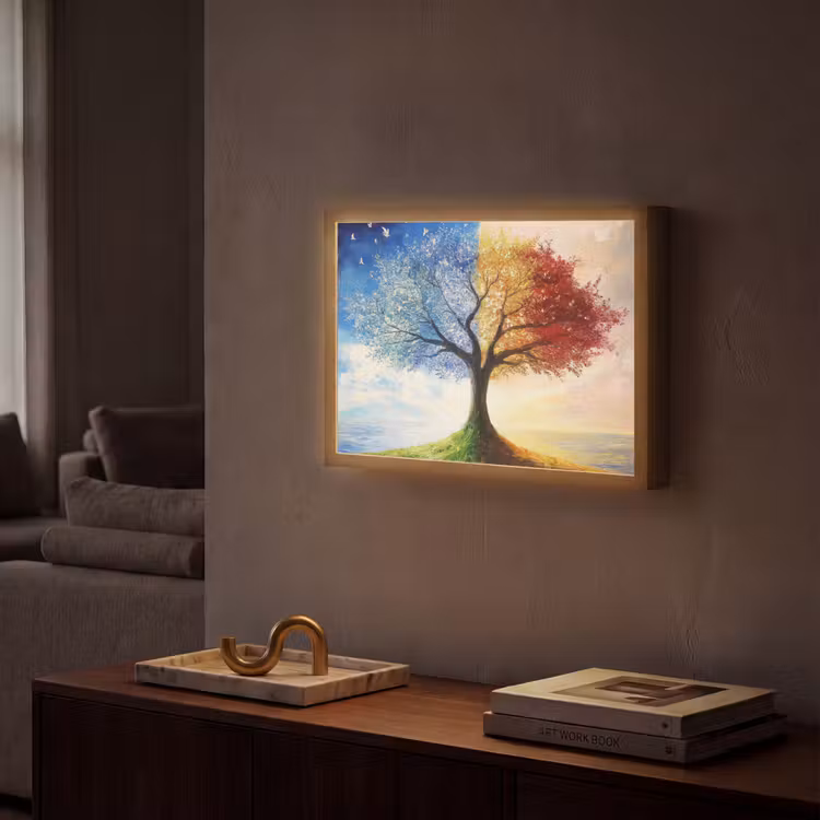 Lightbox - Wandlamp - Boom - Kunst - Seizoenen - Herfst — 2