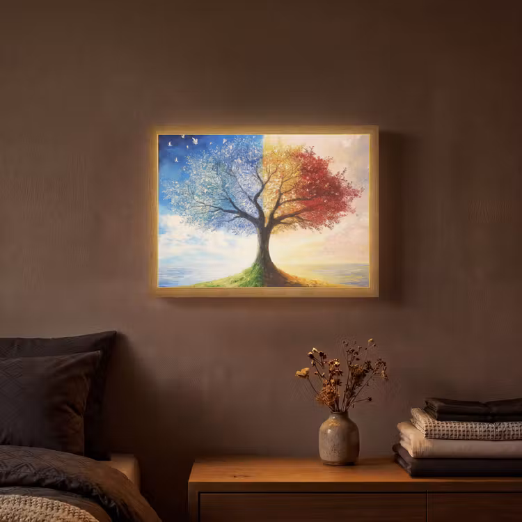 Lightbox - Wandlamp - Boom - Kunst - Seizoenen - Herfst — 3