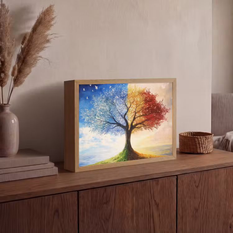 Lightbox - Wandlamp - Boom - Kunst - Seizoenen - Herfst — 4