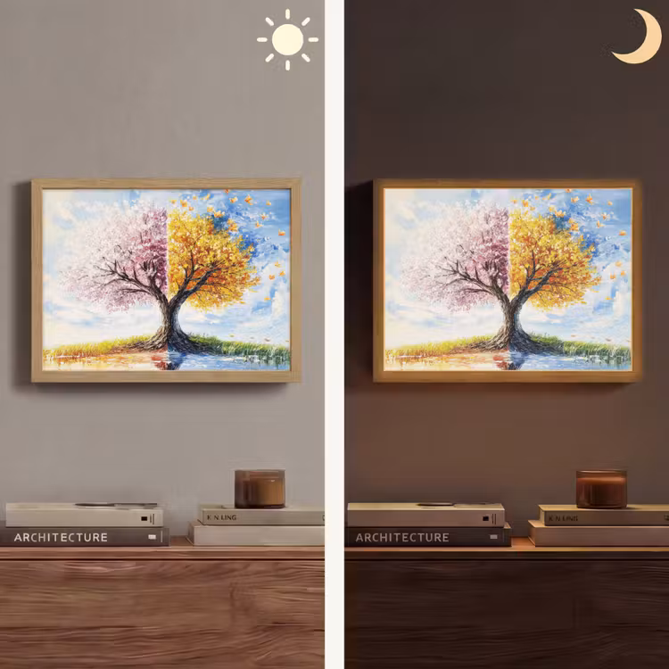 Lightbox - Wandlamp - Boom - Kunst - Seizoenen - Lente - Herfst — 6