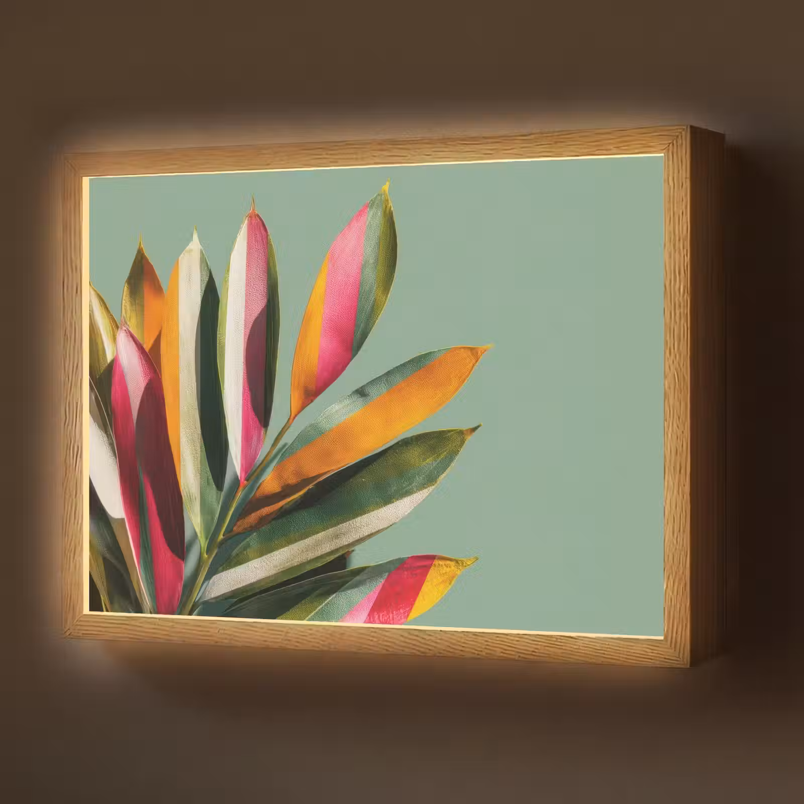 Lightbox - Wandlamp - Bladeren - Tak - Kleurrijk — 1
