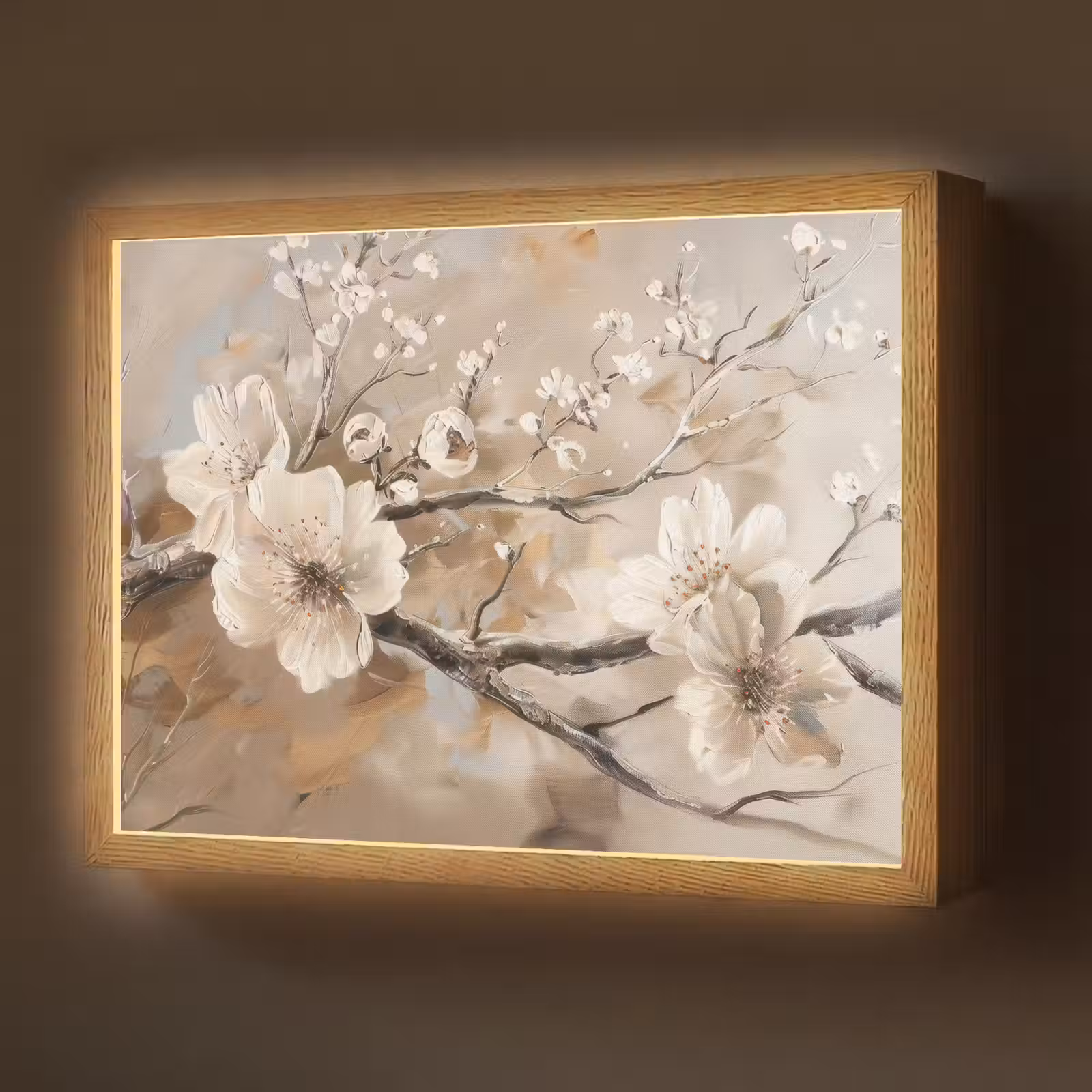Lightbox - Wandlamp - Bloemen - Natuur - Wit - Bloesem - Abstract — 1