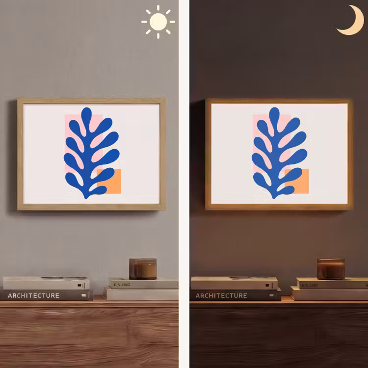Lightbox - Wandlamp - Abstract - Blad - Blauw - Rechthoeken — 6