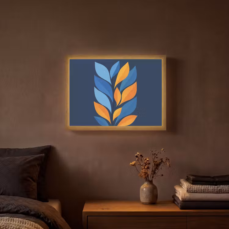 Lightbox - Wandlamp - Abstract - Bladeren - Blauw — 3