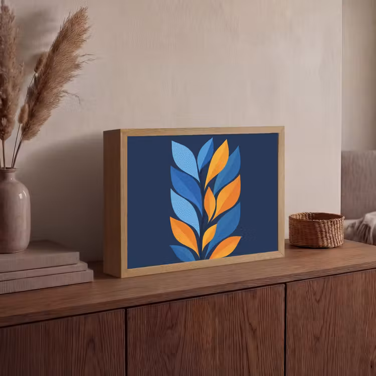 Lightbox - Wandlamp - Abstract - Bladeren - Blauw — 4