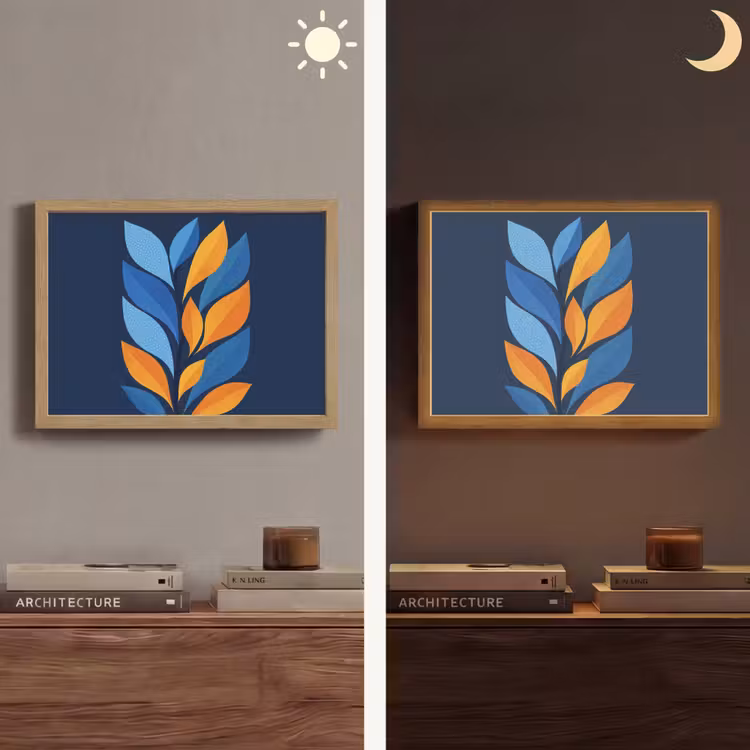 Lightbox - Wandlamp - Abstract - Bladeren - Blauw — 6