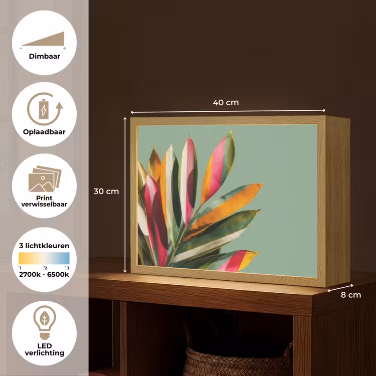 Lightbox - Wandlamp - Bladeren - Tak - Kleurrijk — 10