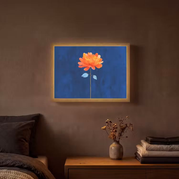 Lightbox - Wandlamp - Bloem - Oranje - Bladeren — 3