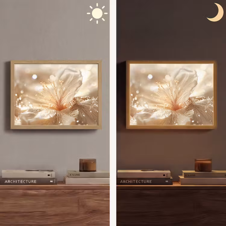 Lightbox - Wandlamp - Bloem - Wit - Glitter - Goud - Modern — 6