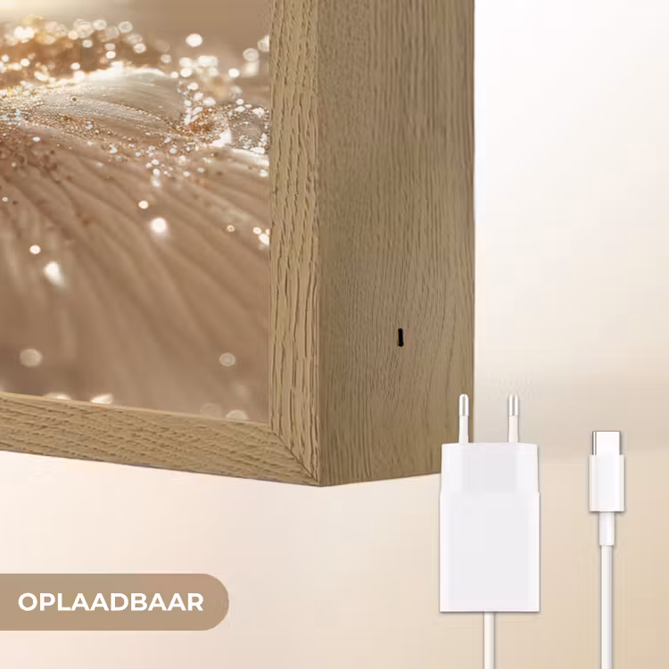 Lightbox - Wandlamp - Bloem - Wit - Glitter - Goud - Modern — 7