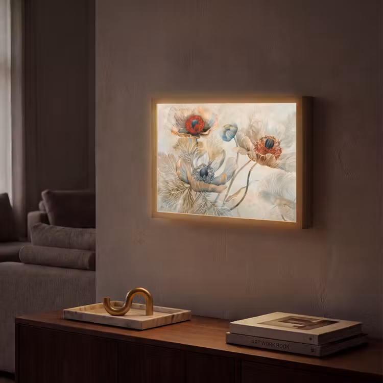 Lightbox - Wandlamp - Bloemen - Beige - Modern - Illustratie — 2