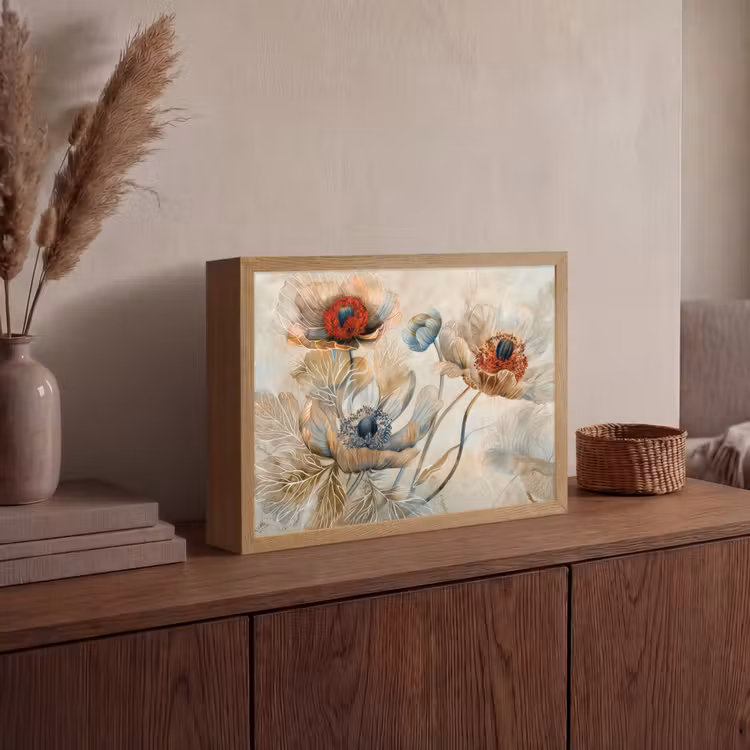 Lightbox - Wandlamp - Bloemen - Beige - Modern - Illustratie — 4