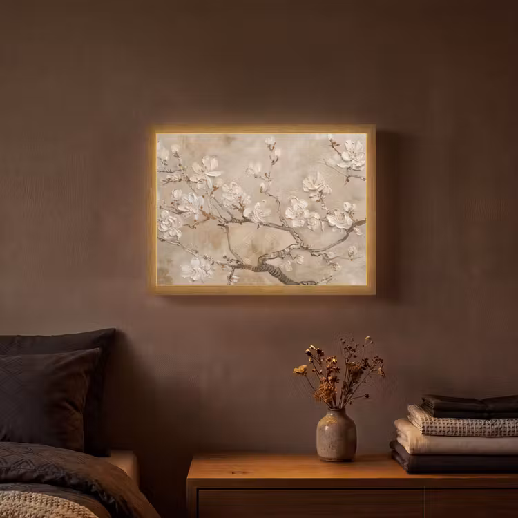 Lightbox - Wandlamp - Bloemen - Modern - Beige - Wit - Bloesem — 3