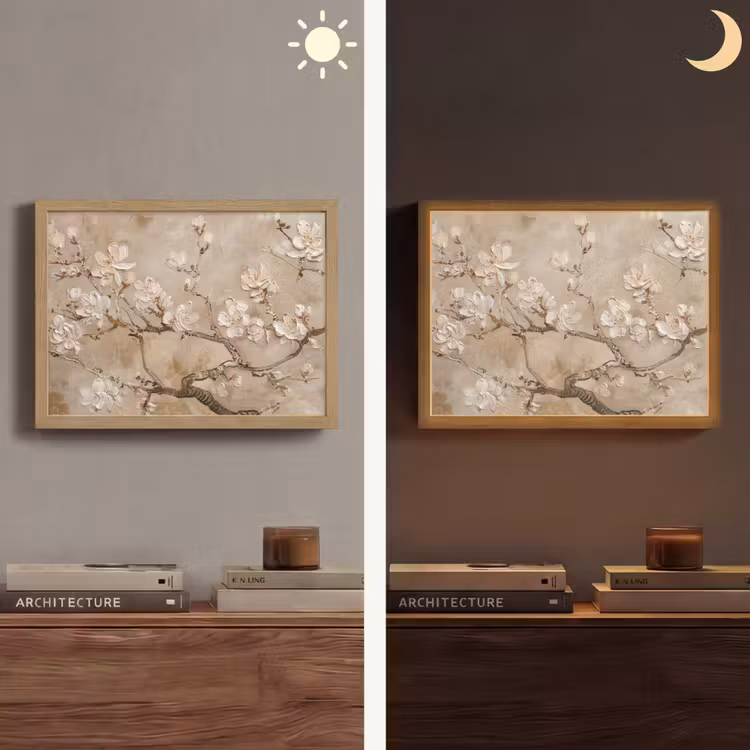 Lightbox - Wandlamp - Bloemen - Modern - Beige - Wit - Bloesem — 6
