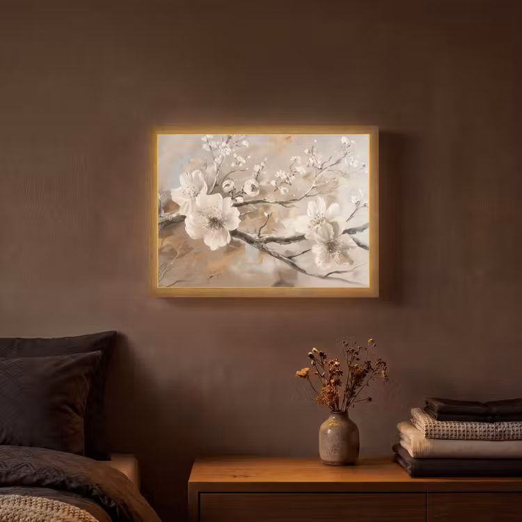 Lightbox - Wandlamp - Bloemen - Natuur - Wit - Bloesem - Abstract — 3