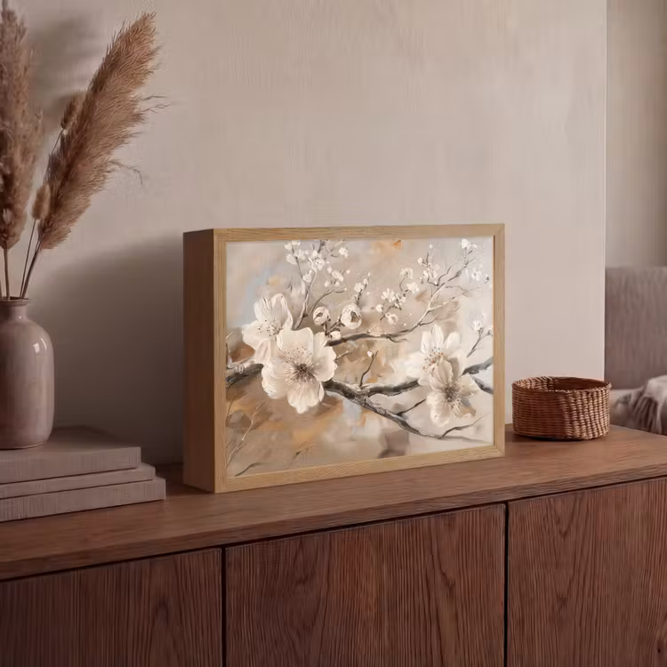 Lightbox - Wandlamp - Bloemen - Natuur - Wit - Bloesem - Abstract — 4