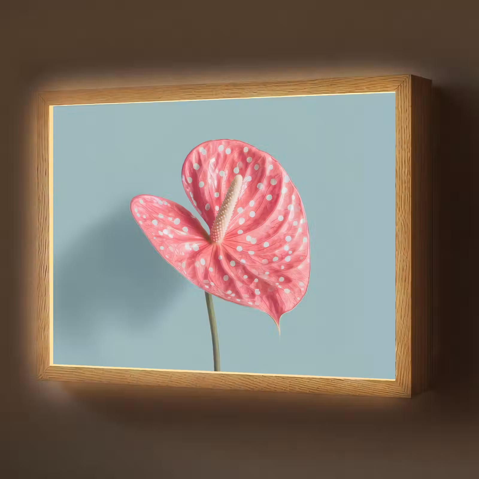 Lightbox - Wandlamp - Blad - Anthurium - Stippen - Roze — 1