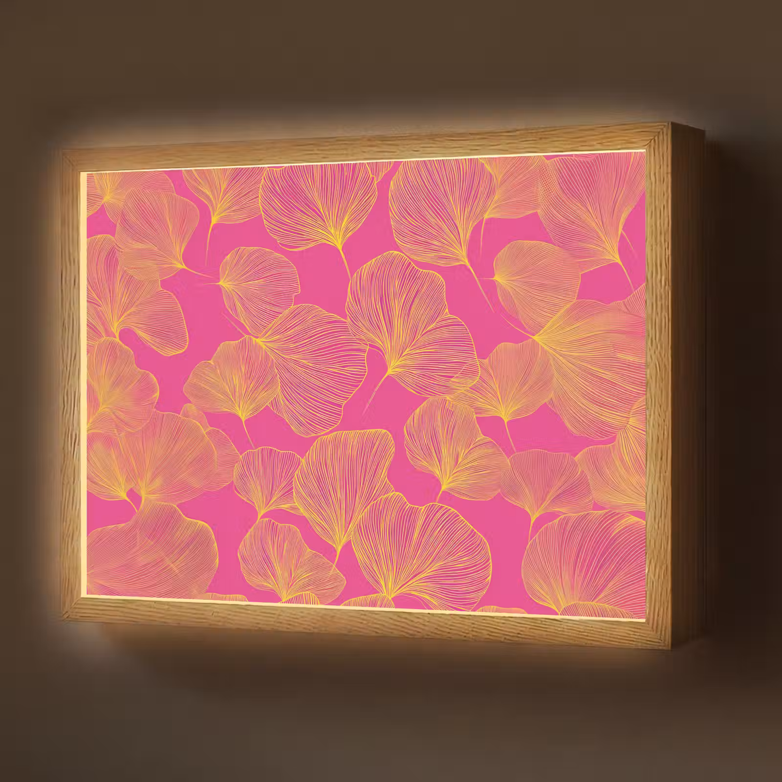 Lightbox - Wandlamp - Bladeren - Nerven - Grafisch - Roze — 1