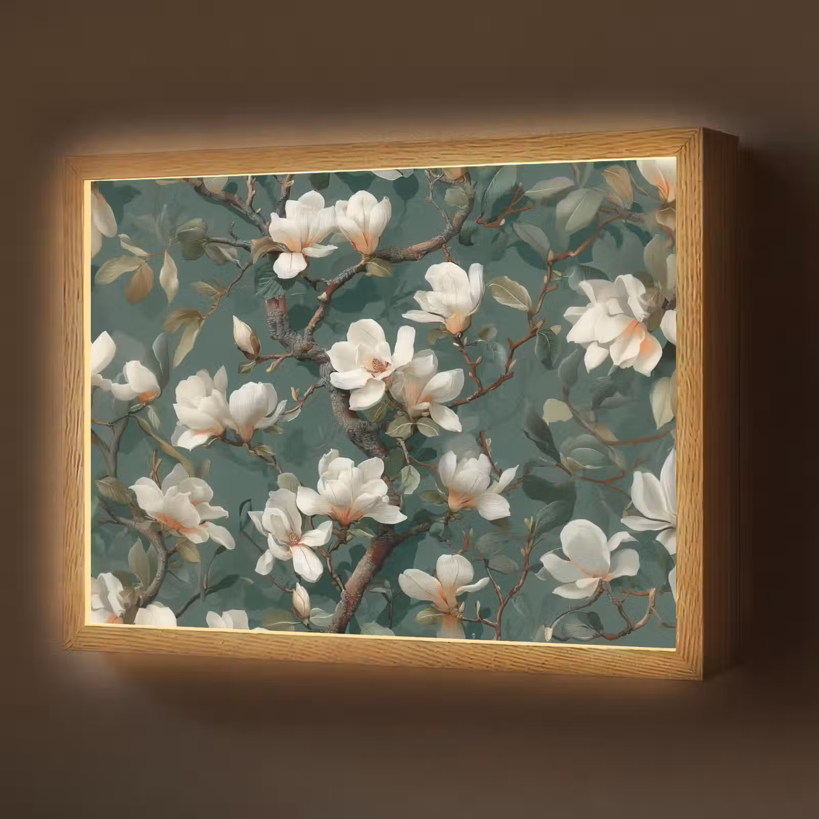 Lightbox - Wandlamp - Bloemen - Takken - Wit - Klassiek — 1