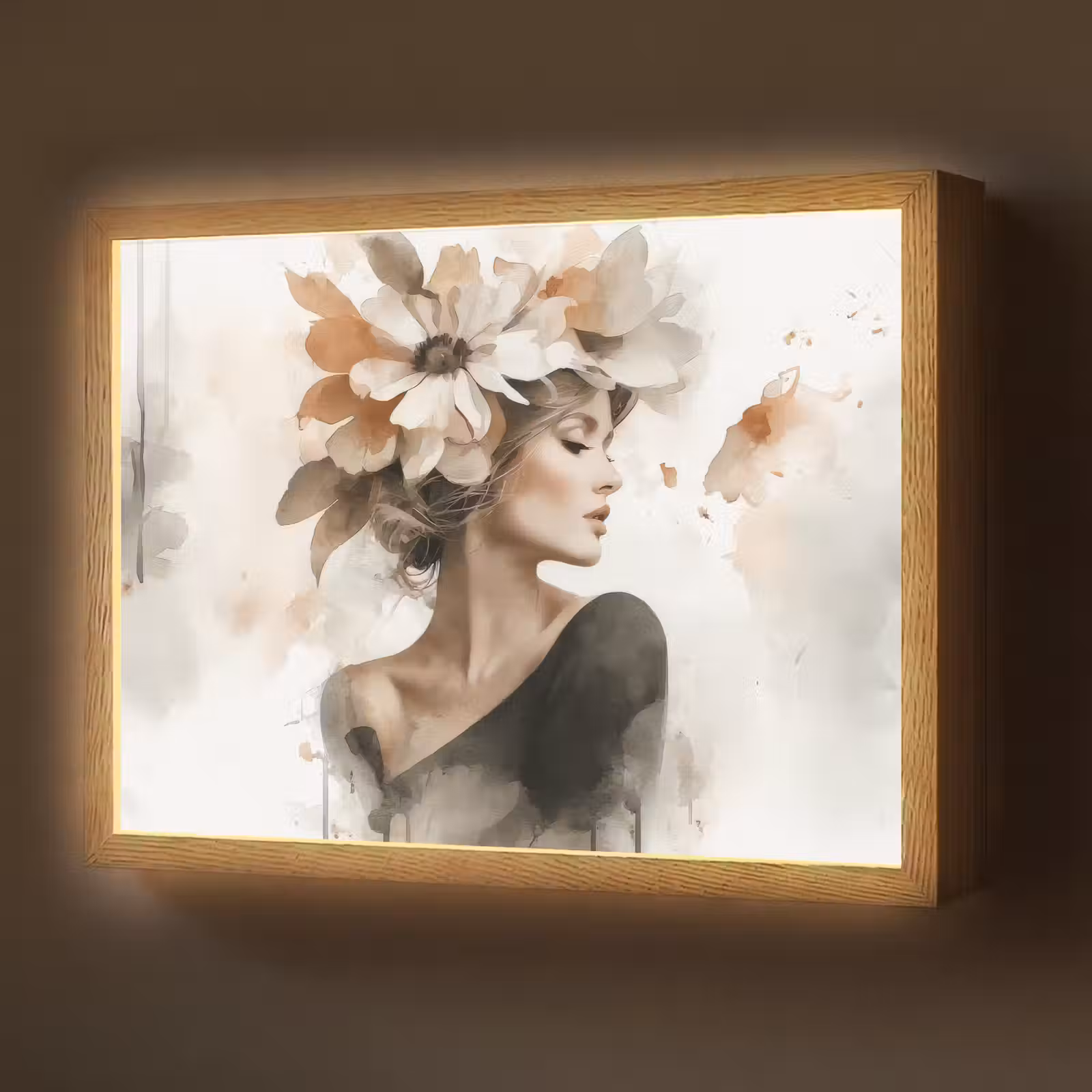 Lightbox - Wandlamp - Bloesem - Portret - Gezicht — 1