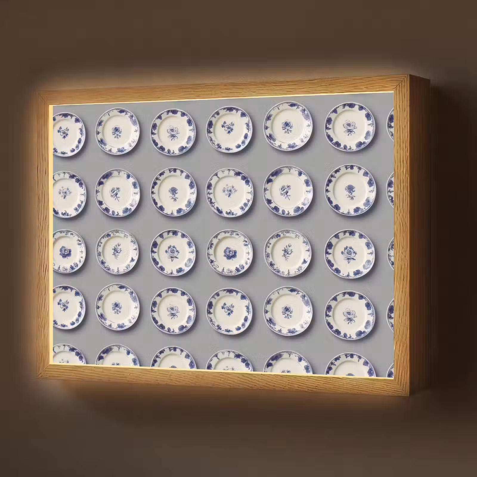 Lightbox - Wandlamp - Borden - Bloemen - Blauw - Wit — 1