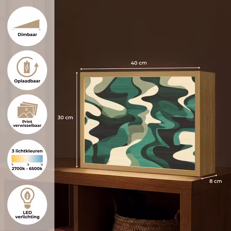 Lightbox - Wandlamp - Abstract - Camouflage - Groen — 10