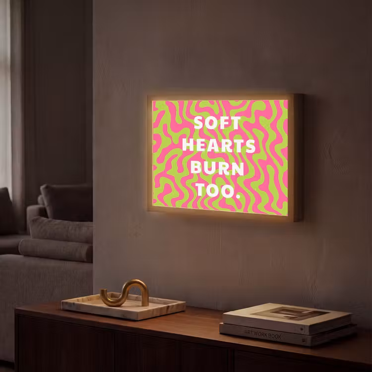 Lightbox - Wandlamp - Abstract - Quote - Centraal - Roze — 2
