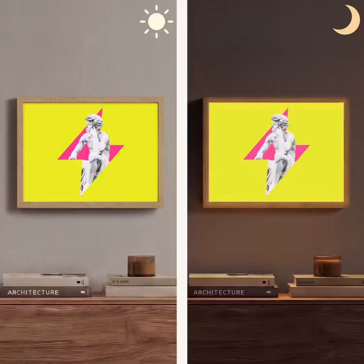 Lightbox - Wandlamp - Beeld - Man - Bliksemschicht - Geel — 6