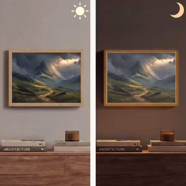 Lightbox - Wandlamp - Bergen - Kronkelpad - Groen - Wolken — 6
