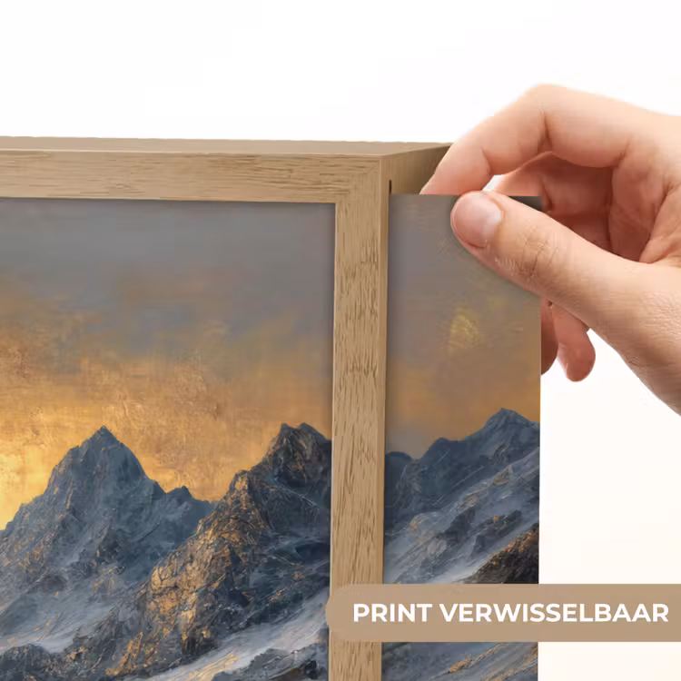 Lightbox - Wandlamp - Berglandschap met Gouden Zonsondergang — 5
