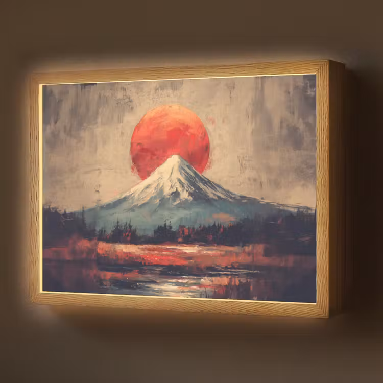 Lightbox - Wandlamp - Bergtop - Sneeuw - Zon — 1