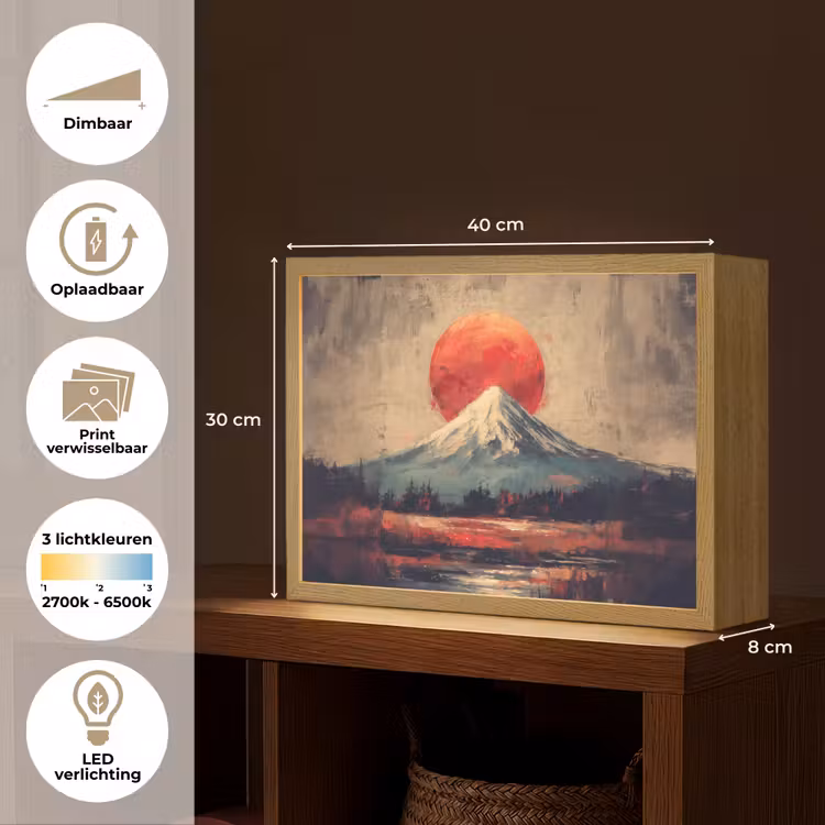 Lightbox - Wandlamp - Bergtop - Sneeuw - Zon — 10