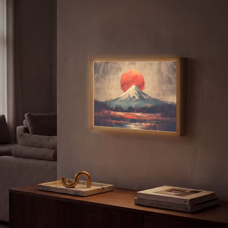 Lightbox - Wandlamp - Bergtop - Sneeuw - Zon — 2