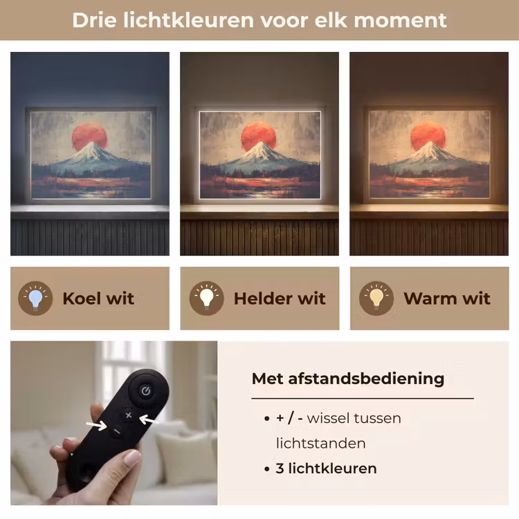 Lightbox - Wandlamp - Bergtop - Sneeuw - Zon — 8